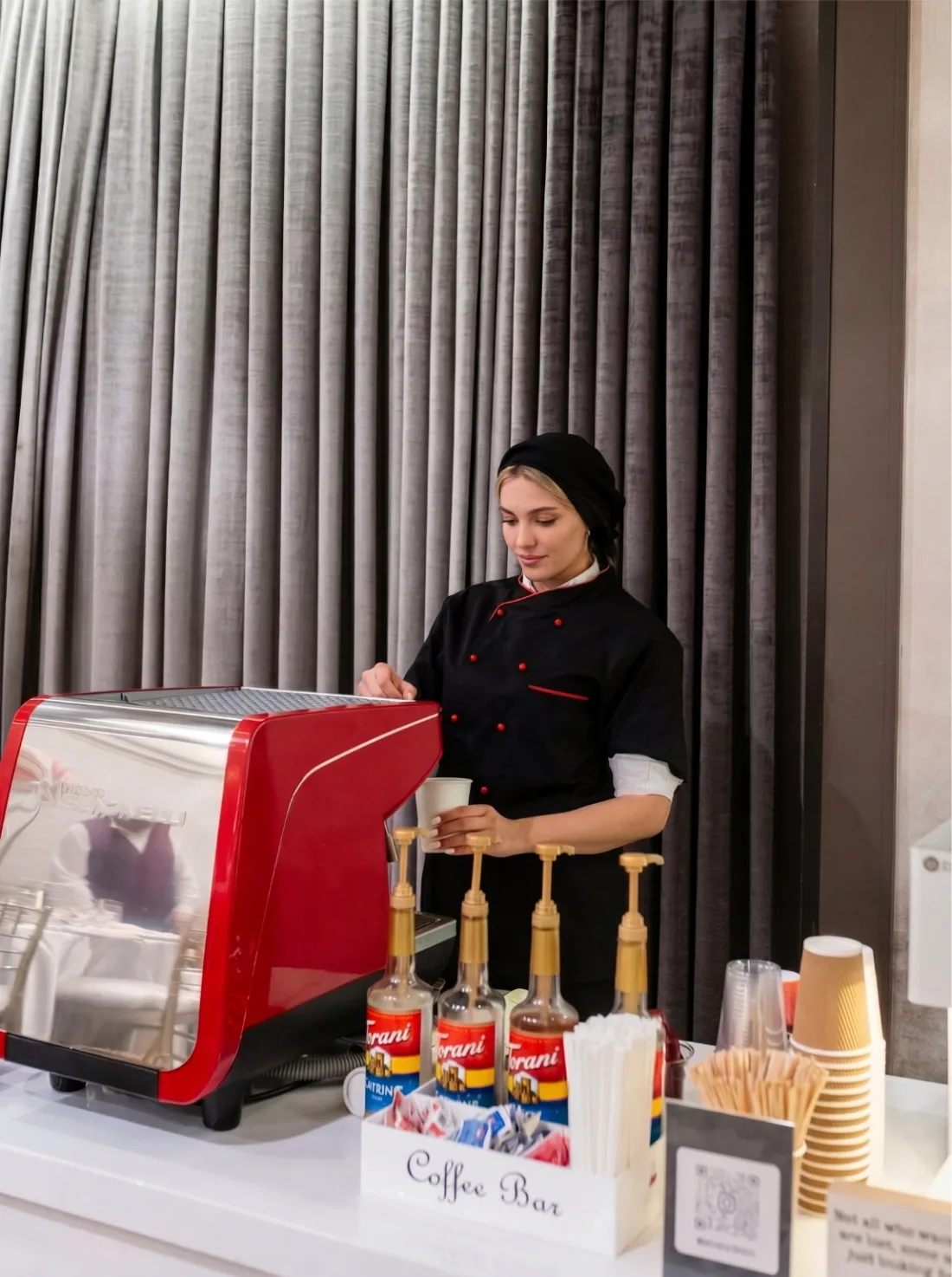 My Cafe Fresco mobile coffee bar set up at a Glendale, CA event